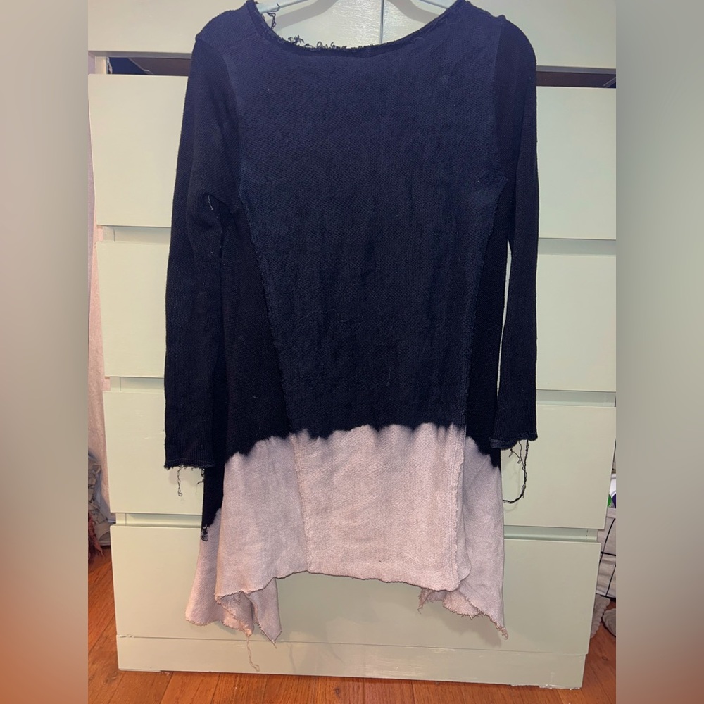 Long Sleeve Navy Ombré Top